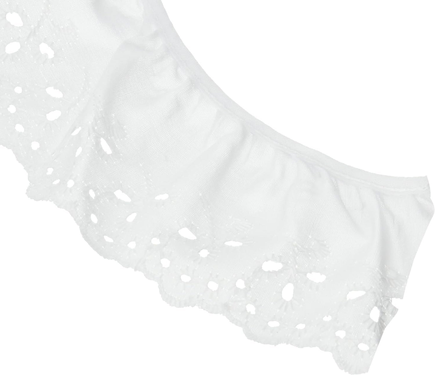 WRIGHTS Simplicity Floral Eyelet 2-5/8"X10yd, White