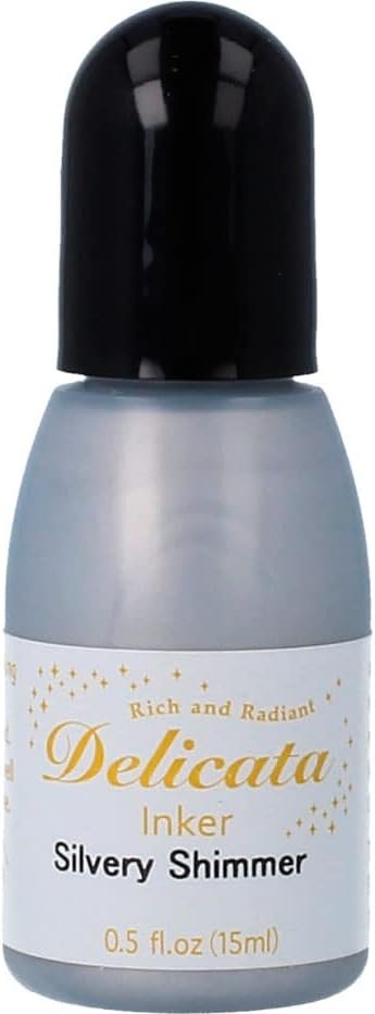 Tsukineko, Delicata, 0.5 oz Inker, Silvery Shimmer