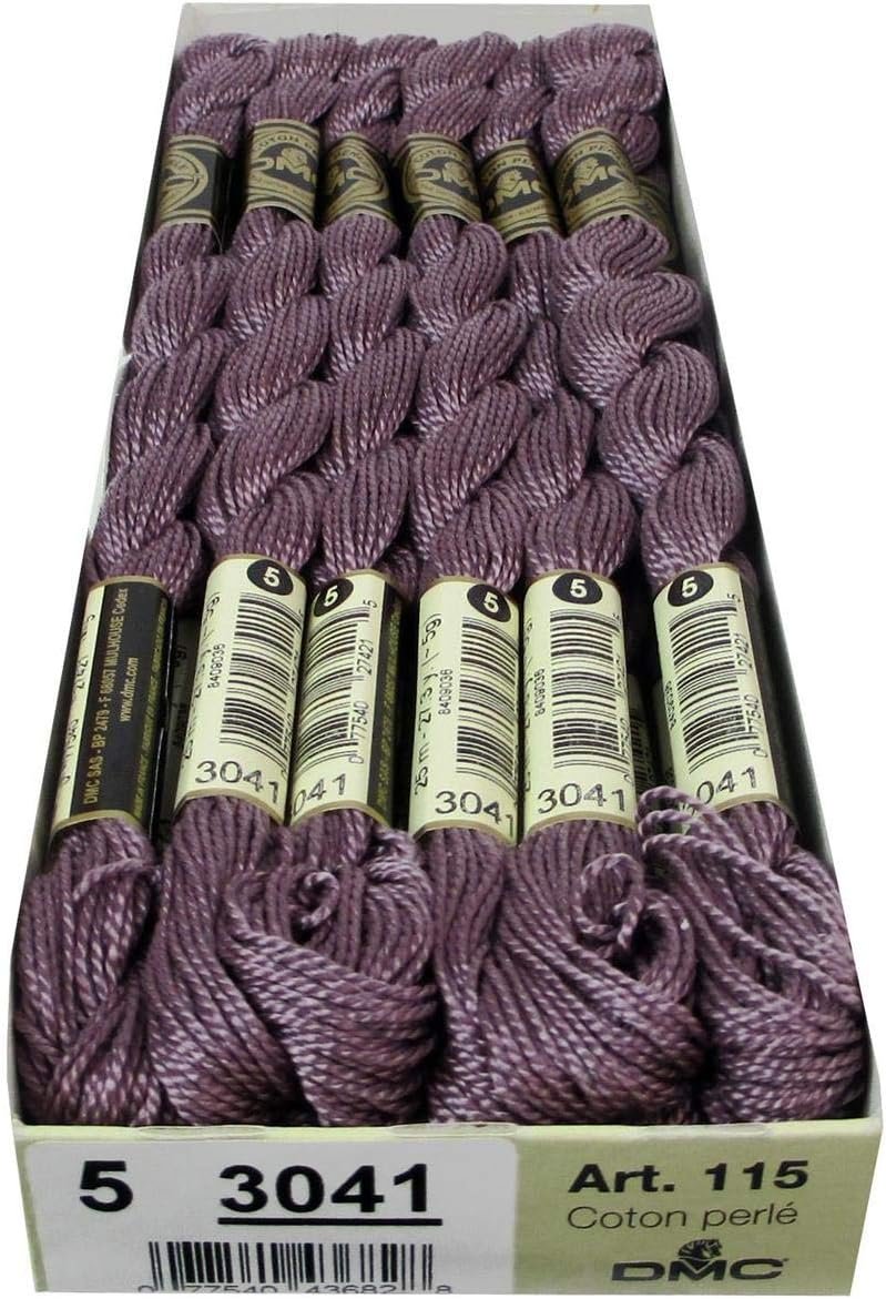 DMC 115 5-3041 Pearl Cotton Thread, Medium Antique Violet, Size 5
