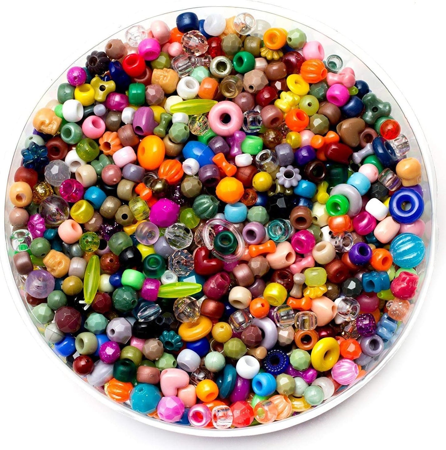 Cousin 1 Pound Plastic, Approximately 500-600 Bead Fun Pack-All Shapes and Sizes, Rainbow Mix