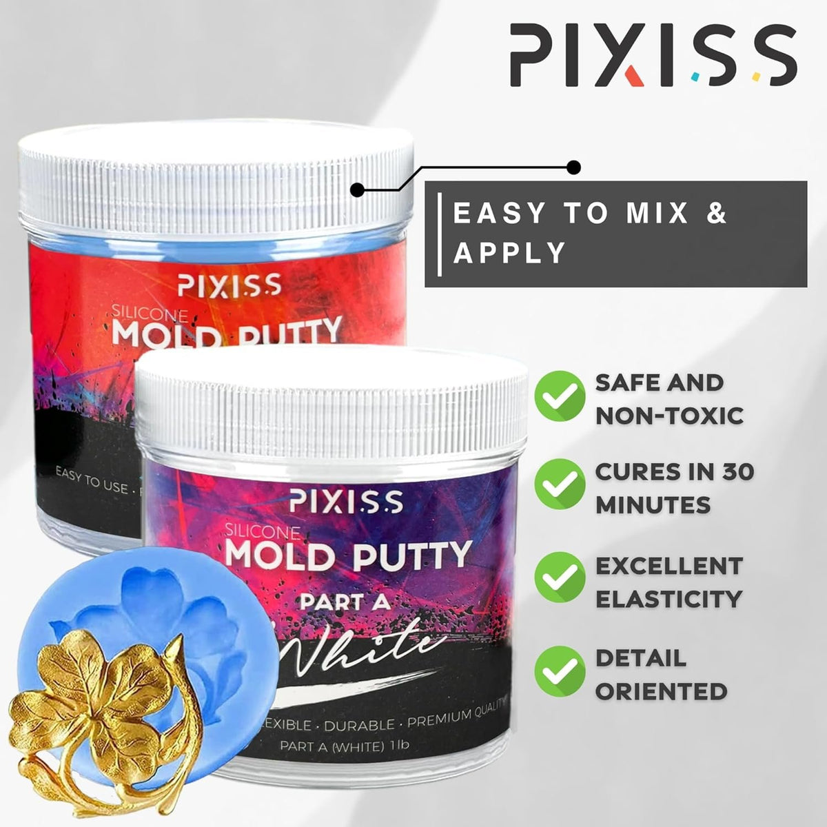 Moldable Putty (2 lbs) Silicone Mold Making Kit For Creating Casting