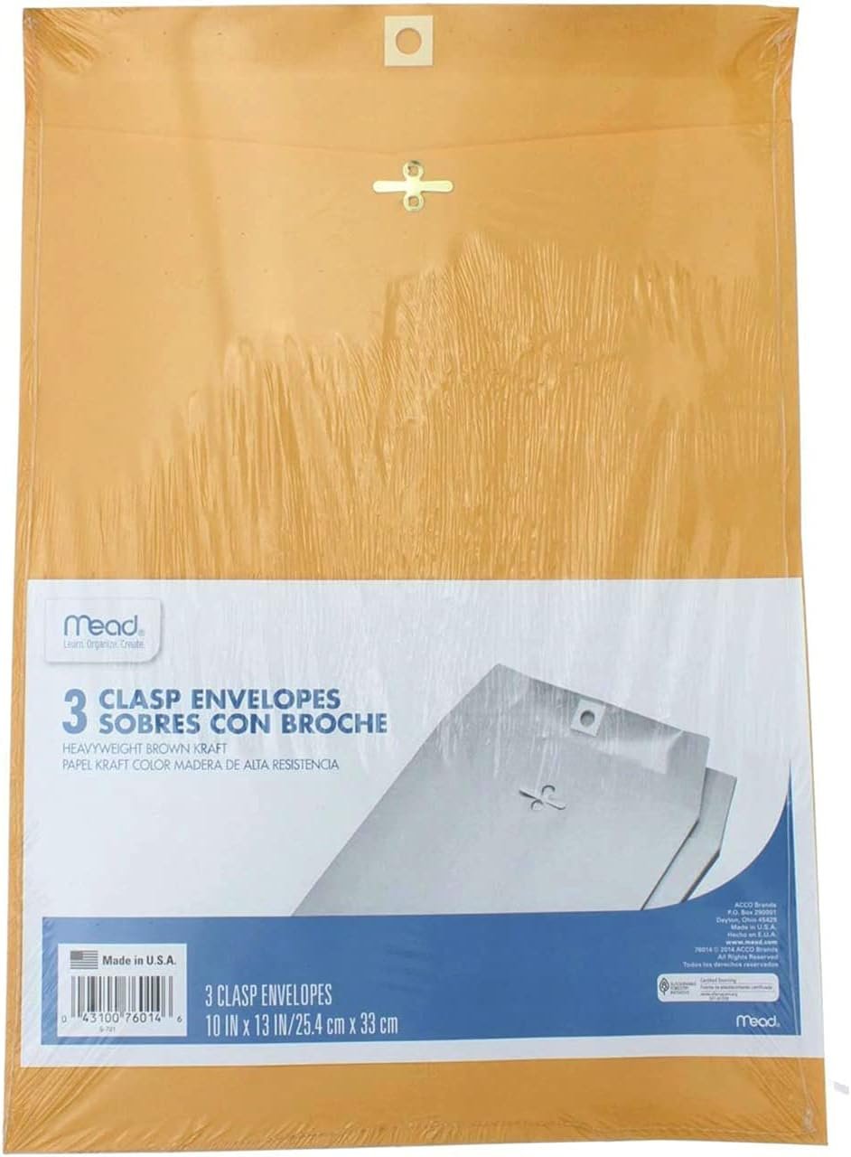 Cambridge Limited Clasp Envelopes, Heavyweight, 10x13, Brown Kraft