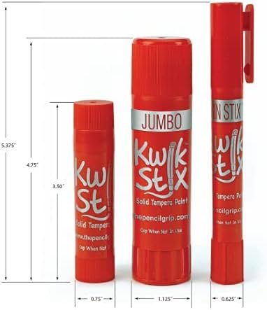 The Pencil Grip Kwik Stix Solid Paint Pens, Tempera Paint Pens, Super Quick Drying TPG-601, 6 Count