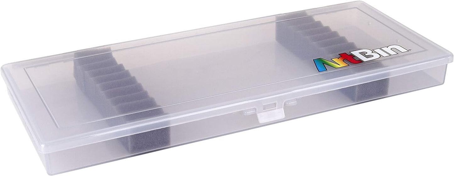 ArtBin KW903 Brush Box with Foam Inserts, Fine Art Portable Paint Brush Organizer, Clear