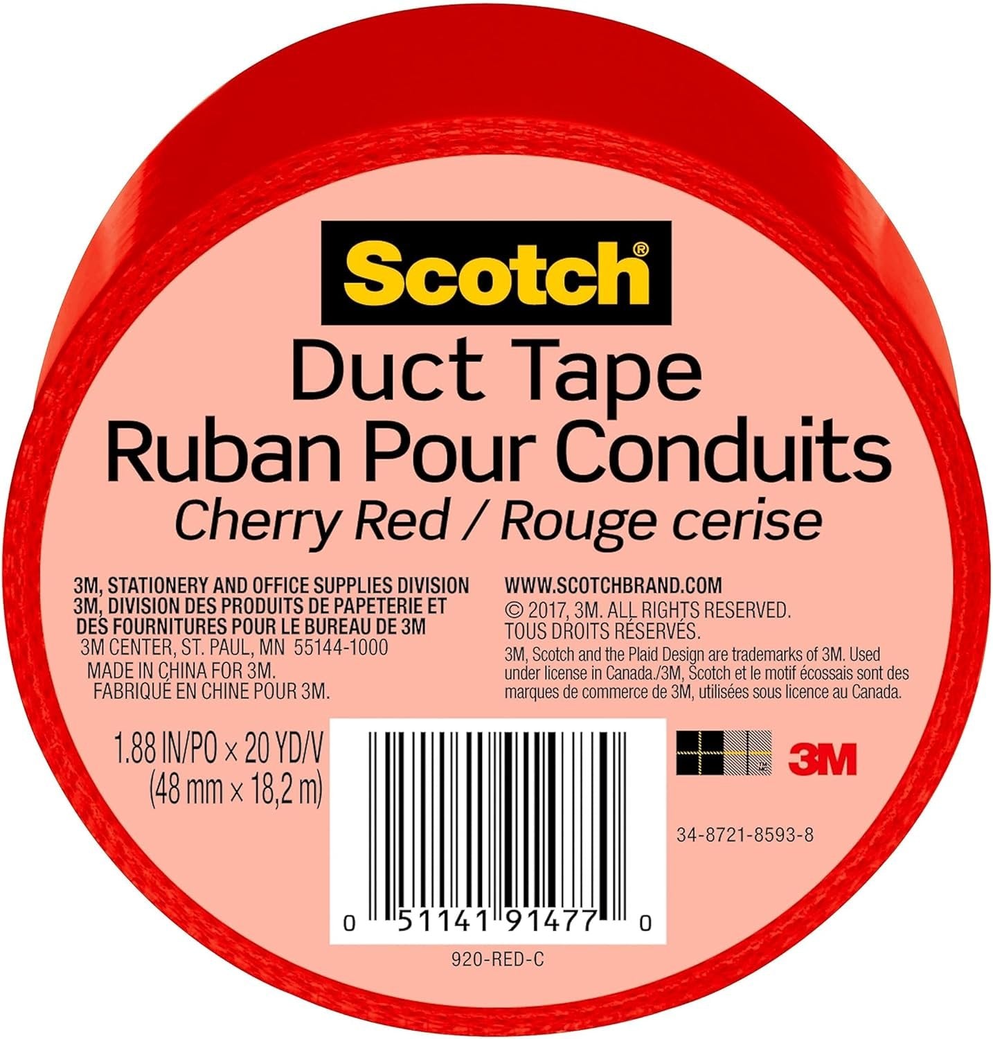 Scotch Duct Tape, 1.88 in x 8 yd