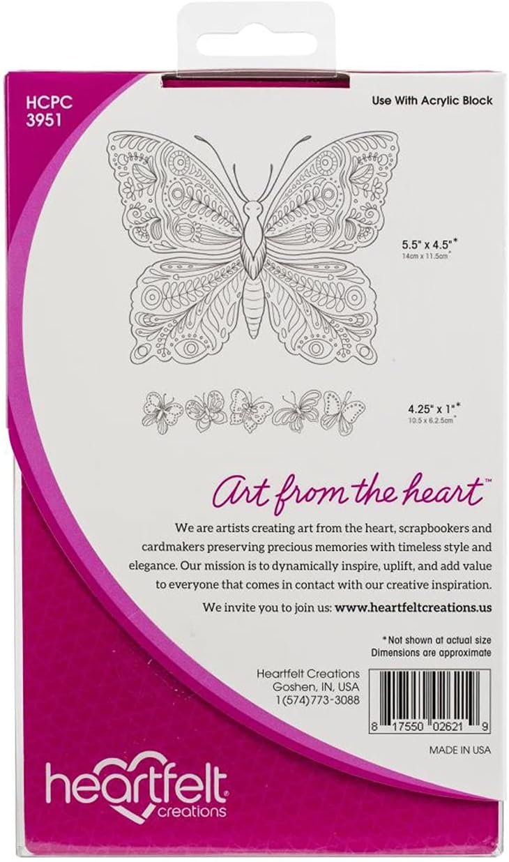 Large Floral Butterfly Cling Stamp Set