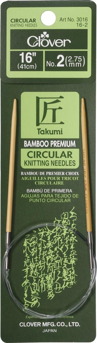 Clover Bamboo Circular Knitting Needles Takumi, 16-Inch Size 02