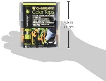Chameleon Art Products, Earth Tones, Color Tops, Quick and Easy Blending - Set of 5