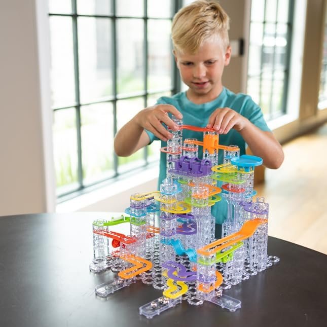 Fat Brain Toys Trestle Tracks Pro - 274-Piece Modular Marble Run, STEAM Toy, Ages 8+