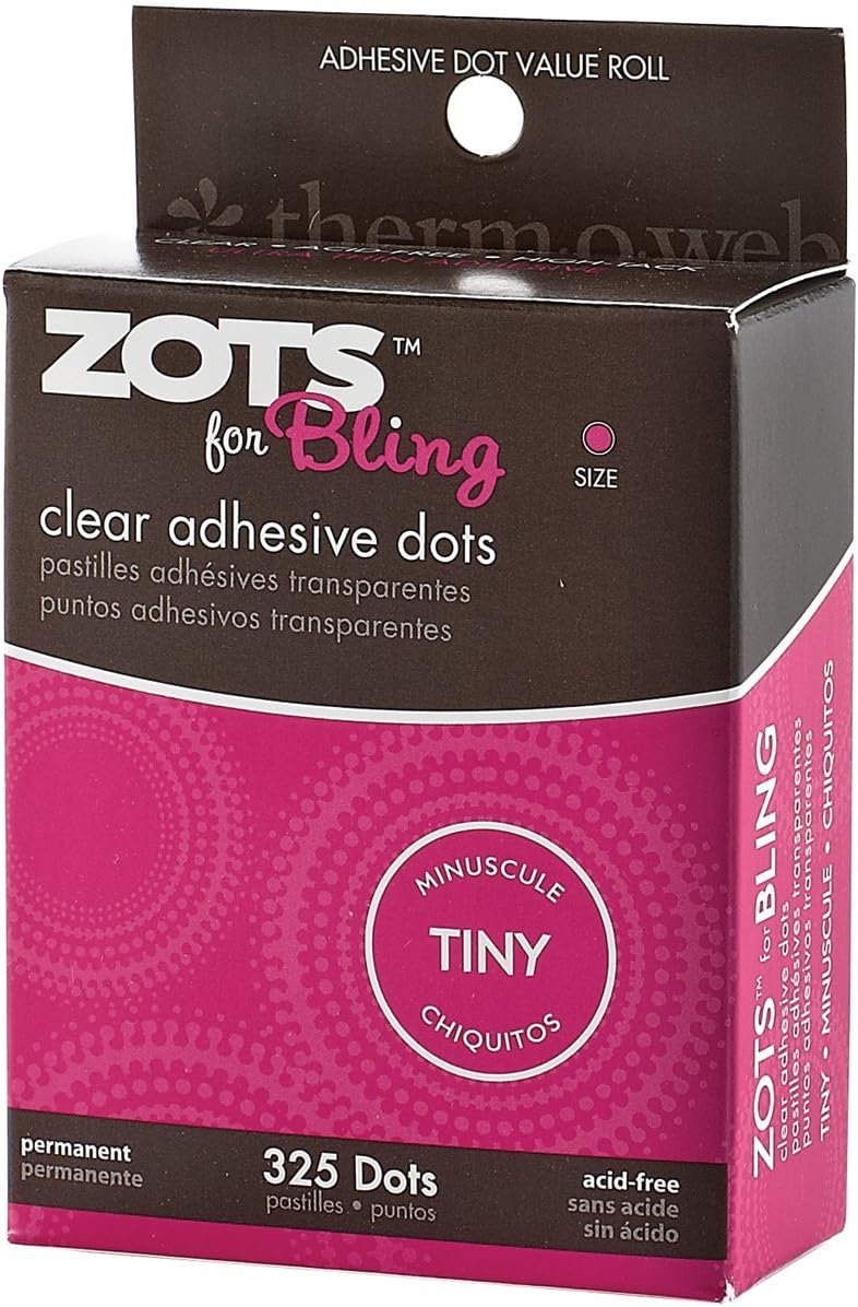 Thermoweb Zots Clear Adhesive Dots, Bling Tiny 1/8" 325/Pkg