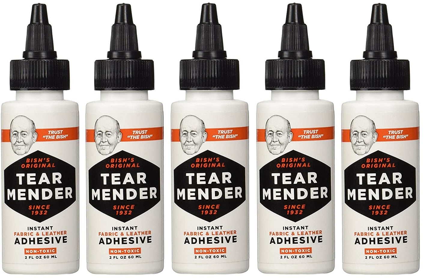 Tear Mender TG-2 Bishs vcgCQr Original Tear Mender Instant Fabric and Leather Adhesive, 2 oz (Pack of 5)