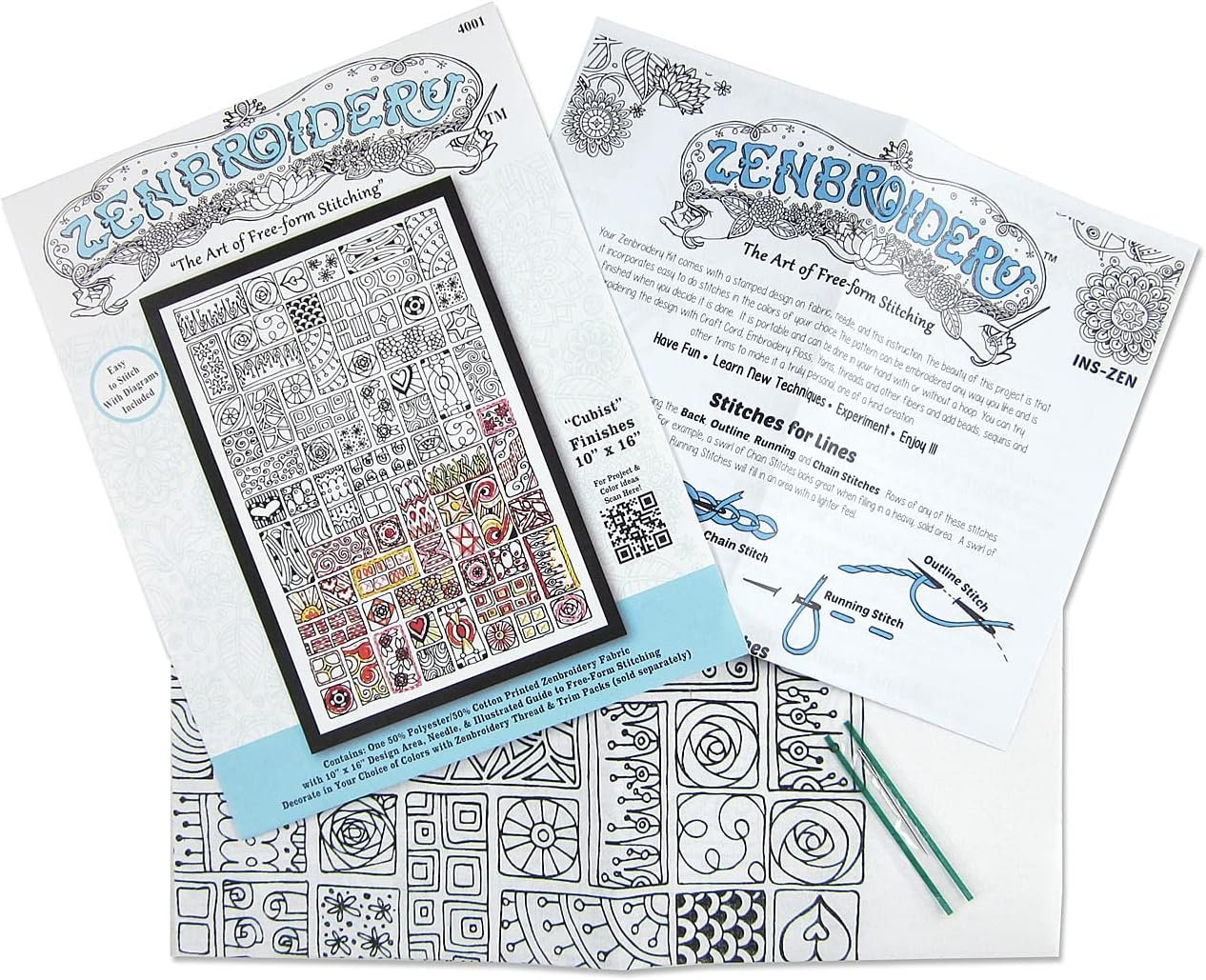 Tobin Cubist Zenbroidery Kit, White