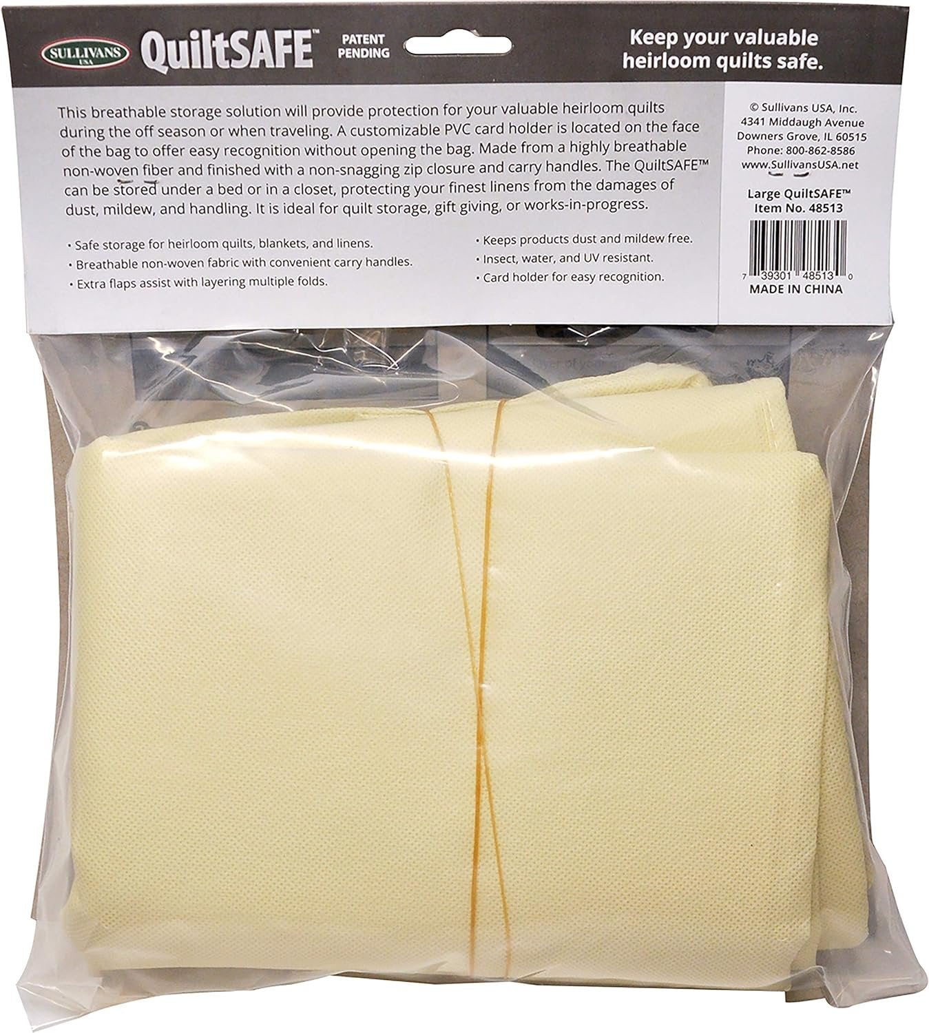 Sullivans 48513 Quiltsafe Storage Bag, 16" x 24" x 9"