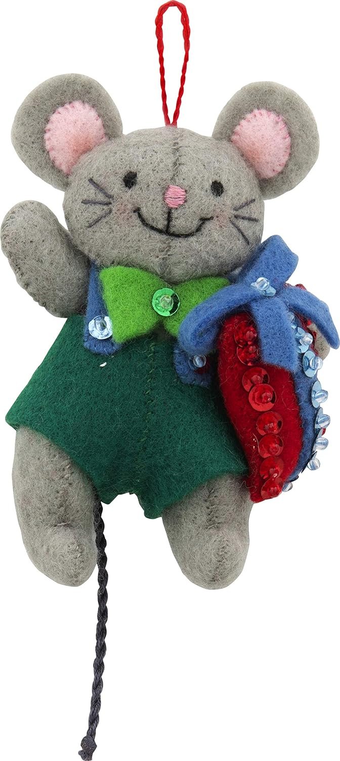 Bucilla 89288E Felt Applique Christmas Ornament Kit, Night Before Christmas, Set of 6