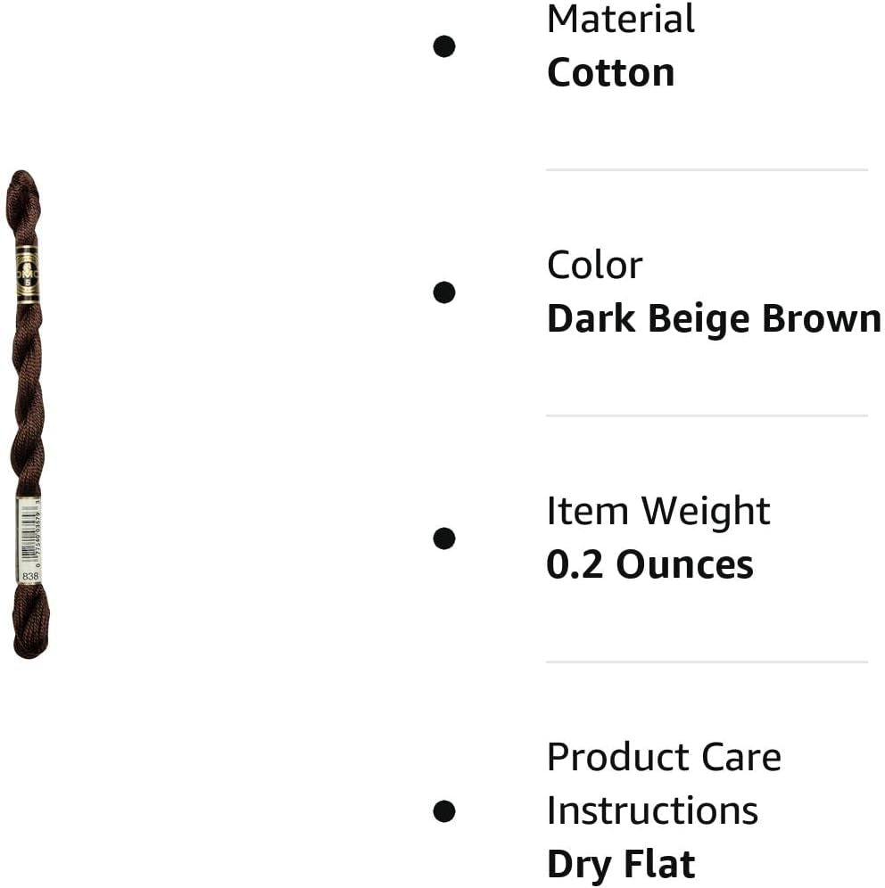DMC 115 3-838 Pearl Cotton Thread, Dark Beige Brown