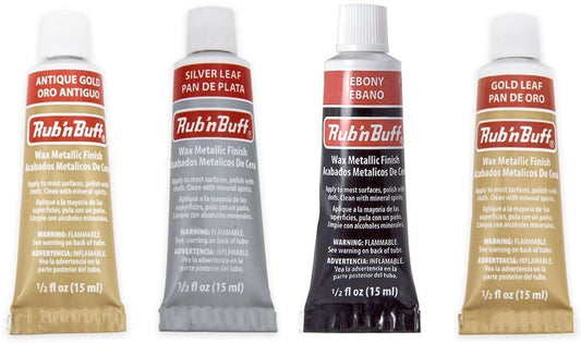 Rub-N-Buff 4 Color Assortment (Silver Leaf, Antique Gold, Gold Leaf, Ebony)