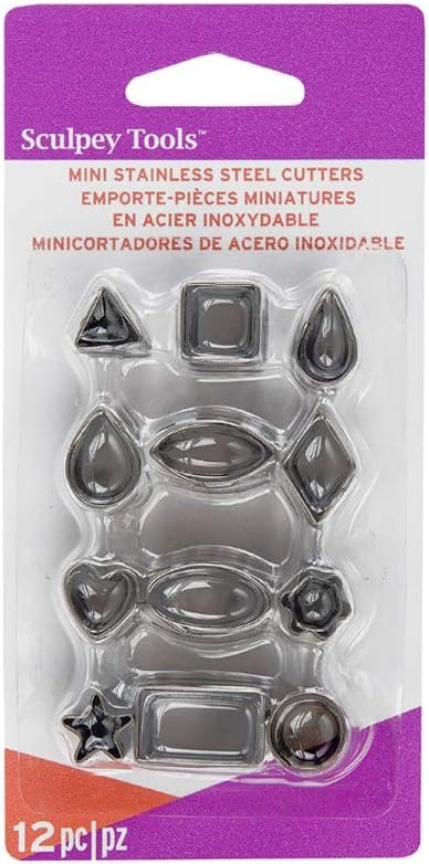 Sculpey 12-Piece Premo Metal Clay Cutters, Mini, Geometric