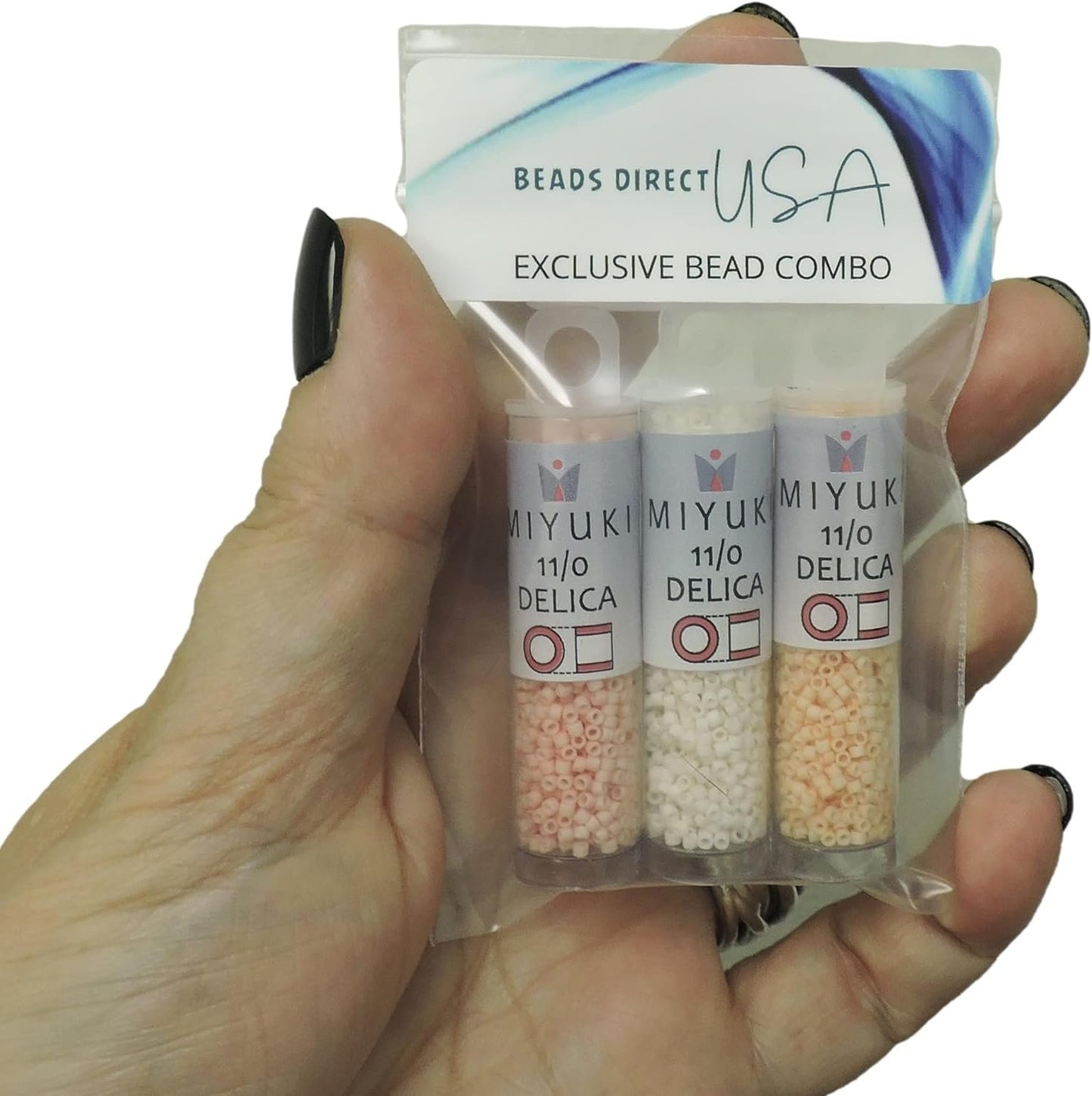 Miyuki Delica Seed Beads Bundle: Size 11/0, Peach Matte Opaque Palette Collection DB1510, DB1512, DB1513 - 3 Tubes of 7.2 Grams ea
