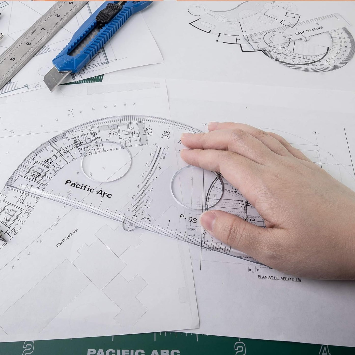 Pacific Arc's Parent Protractor Clear Ruler