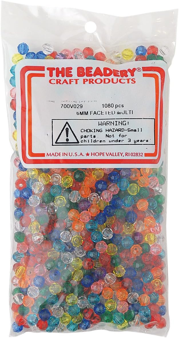 The Beadery 6mm Faceted Bead, 1080-Piece, Multi