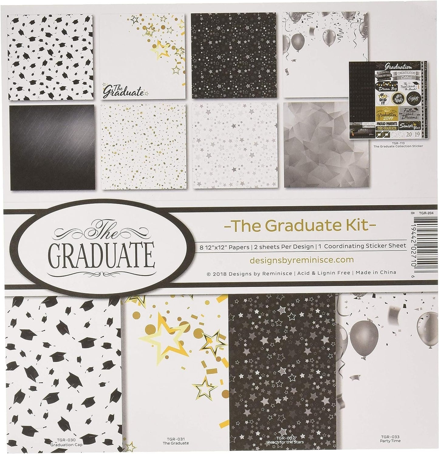 Reminisce (REMBC) The Graduate Scrapbook Collection Kit, Multi Color Palette