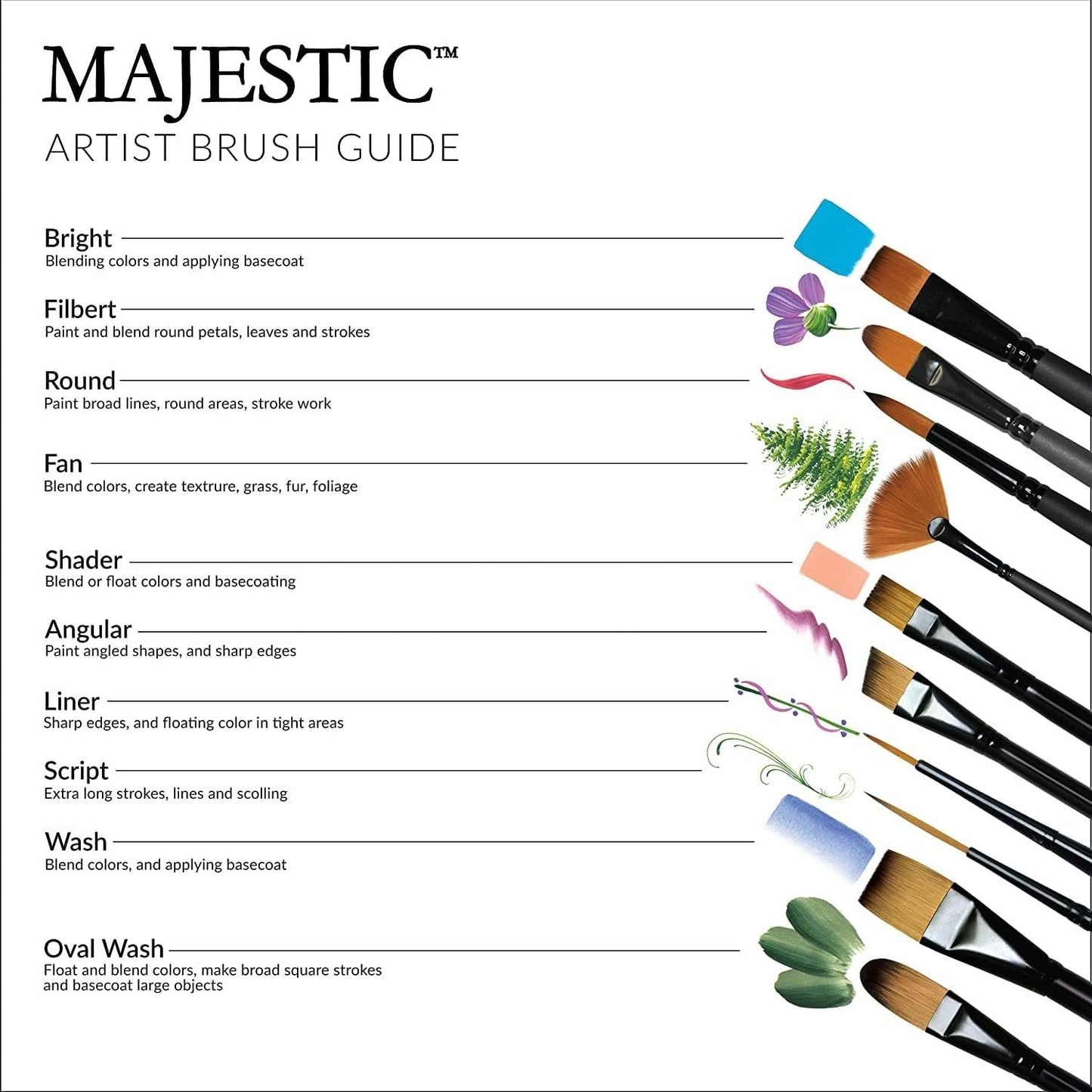 Majestic Angular Brush Set, 7/Pkg
