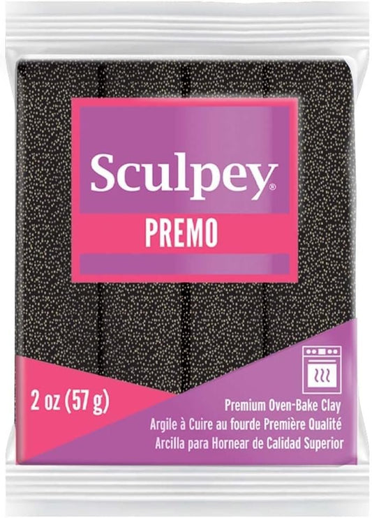 Sculpey Premo™ Polymer Oven-Bake Clay, Twinkle Twinkle Black Glitter, Non Toxic, 2 oz. bar, Great for jewelry making, holiday, DIY, mixed media &more. Premium clay perfect for clayers and artists.