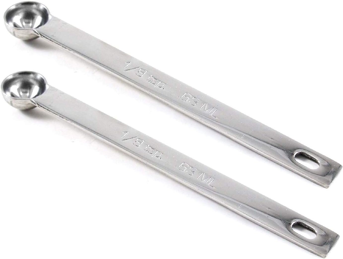 RSVP Measuring Spoons Teaspoon 1/8 Stainless Steel Single Spoon 5" L (2-Pack)
