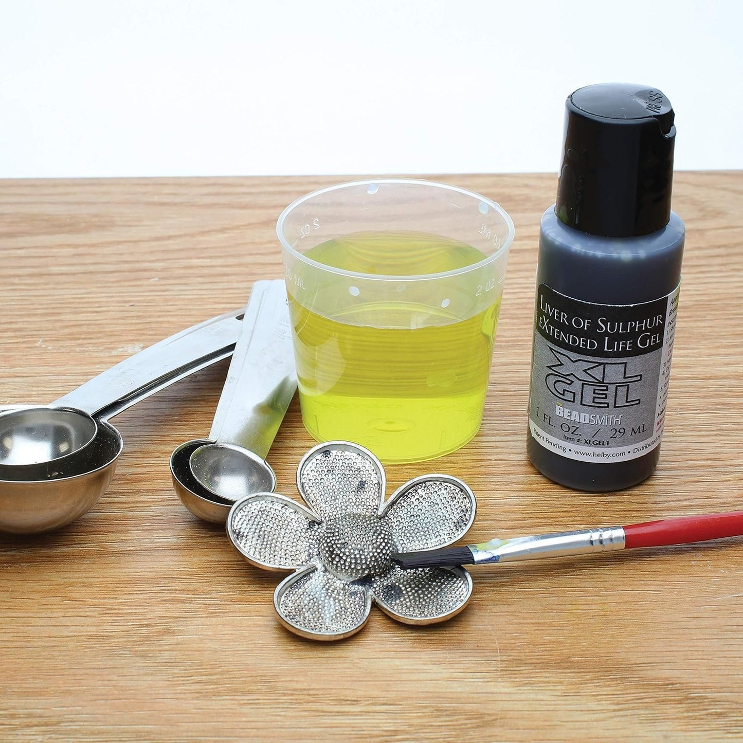 The Beadsmith XL Gel, Liver of Sulfur Extended Life Gel, 1 fluid ounce (29ml) bottle, Apply a patina finish to silver, copper, and other metal for oxidized look on art and jewelry projects