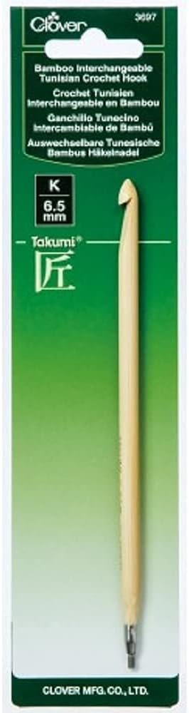 CLOVER 3679 Takumi Bamboo Interchangeable Tunisian Crochet Hook Brown, 6.5" Height x 0.2" Width x 0.2" Length