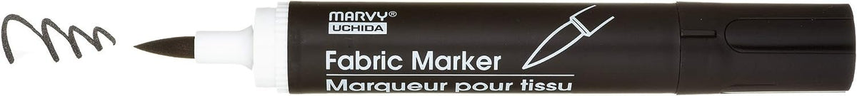 Uchida Marvy Fabric Brush Marker - Olive Brown Permanent Fabric Pen For Textiles & Crafts