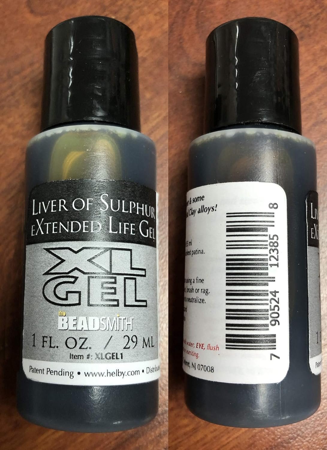 The Beadsmith XL Gel, Liver of Sulfur Extended Life Gel, 1 fluid ounce (29ml) bottle, Apply a patina finish to silver, copper, and other metal for oxidized look on art and jewelry projects