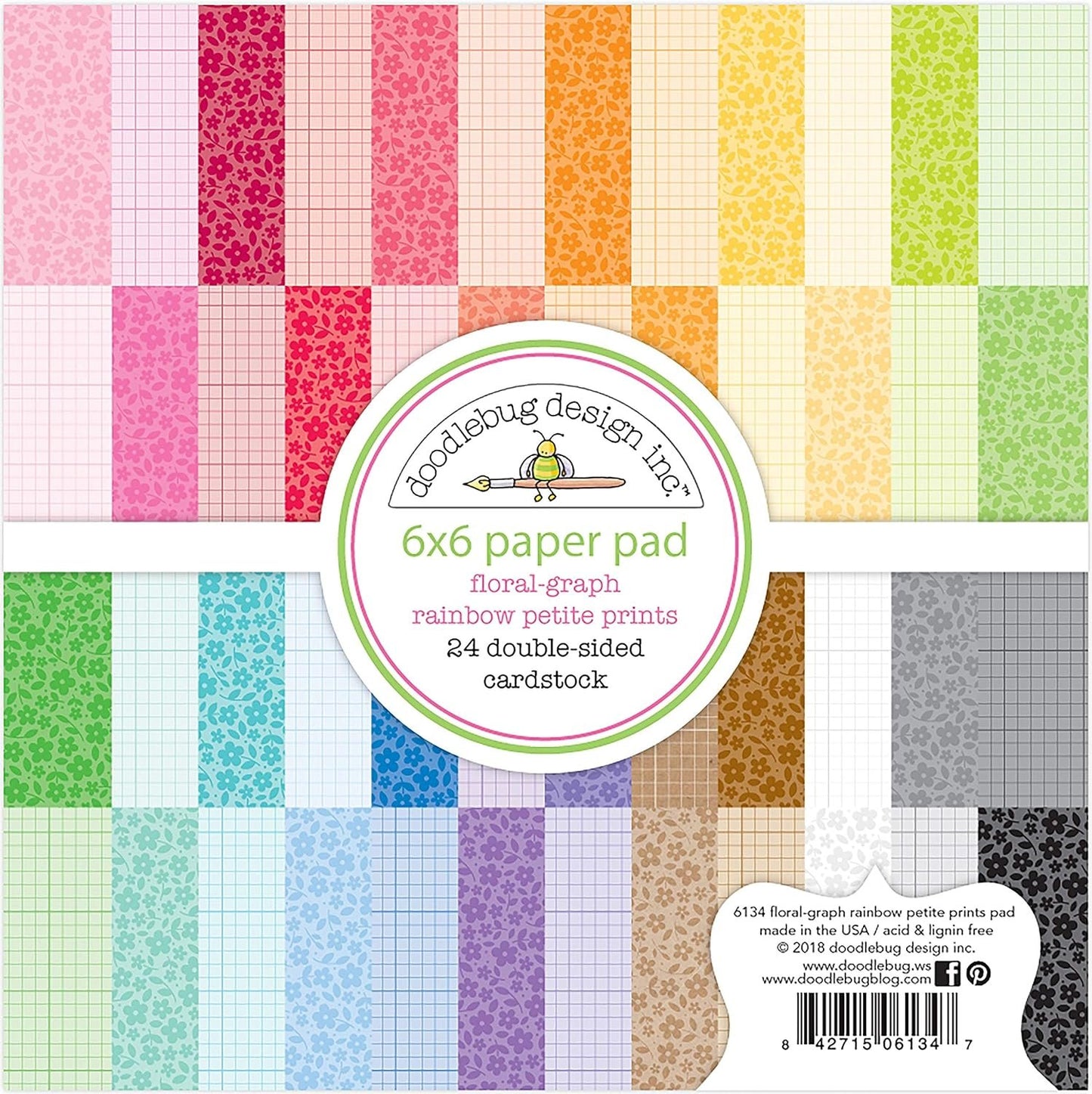 Doodlebug DESIGN INC. Floral/Graph Pack 6X6 Petite, Multi, One Size