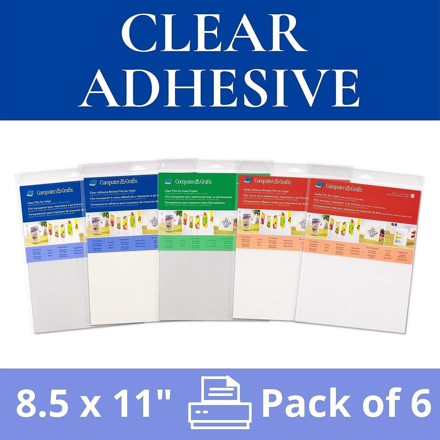 Grafix KCI811-6 Ink Jet Film, 8-1/2-Inch by 11-Inch, 6-Pack, Clear