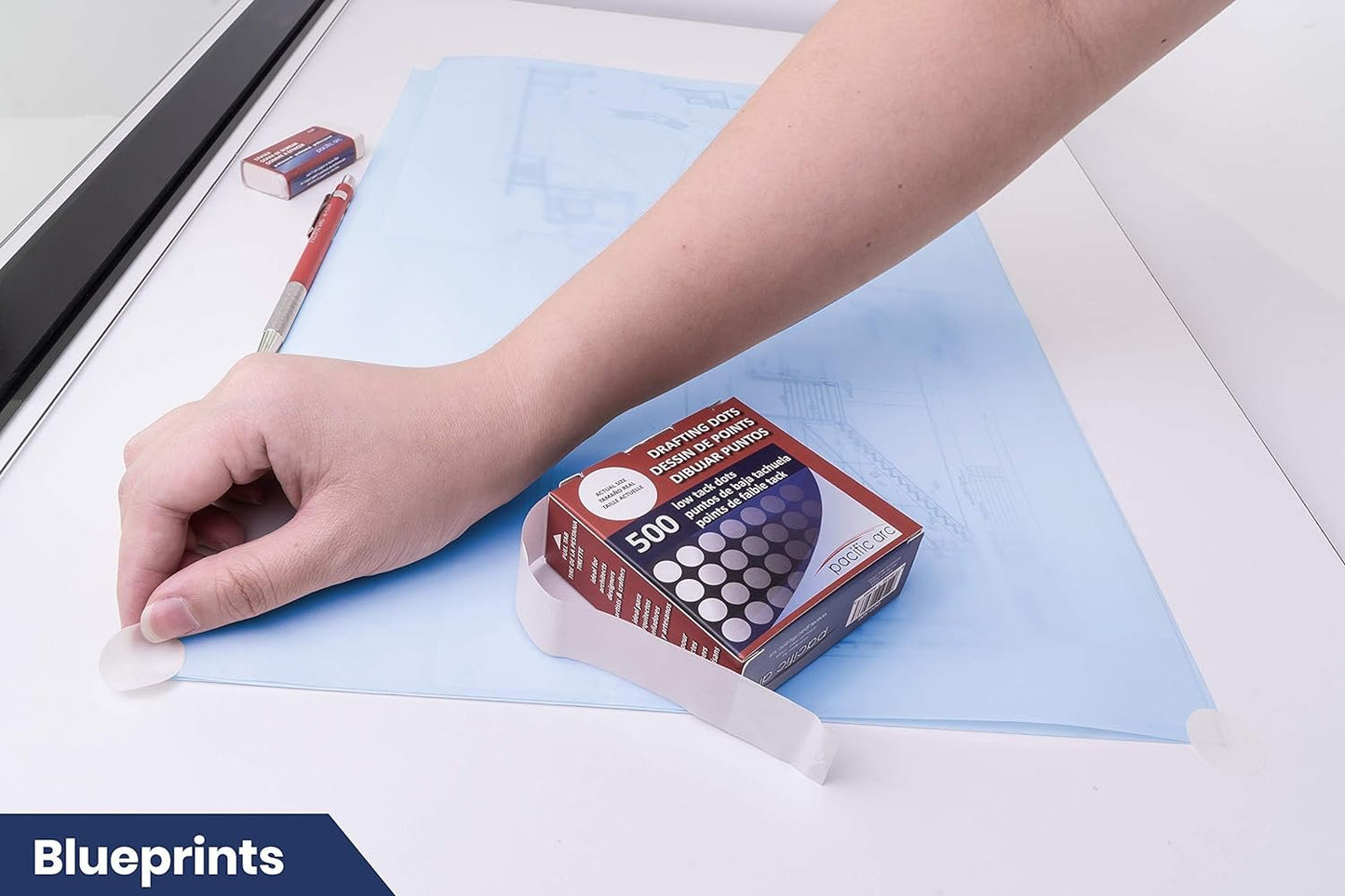 Pacific Arc Professional Blank Drafting Dots 7/8", Roll of 500 Dots per Box