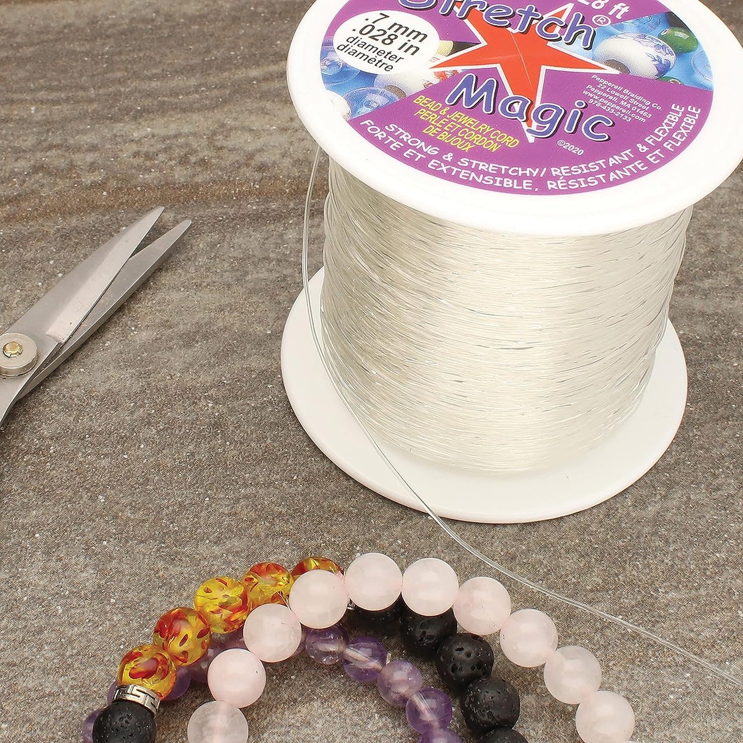 Stretch Magic Bead & Jewelry Cord - Strong & Stretchy, Easy to Knot - Clear Color - 0.7mm diameter - 100-meter (328 ft) spool - Elastic String for making beaded jewelry