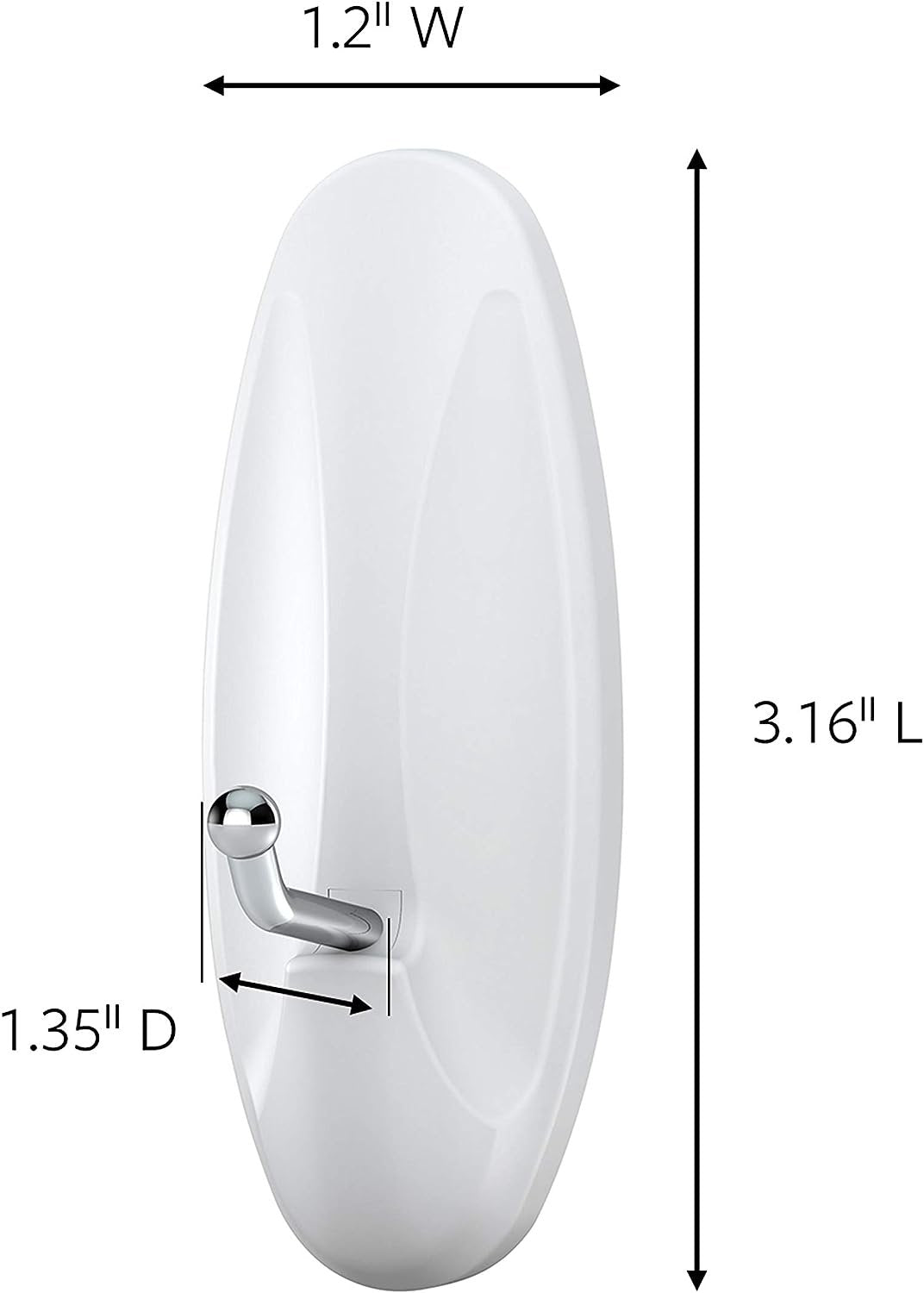 Command Medium Wire Hooks, White, Indoor Use, 3-Hooks, 4-Strips, Organize Damage-Free