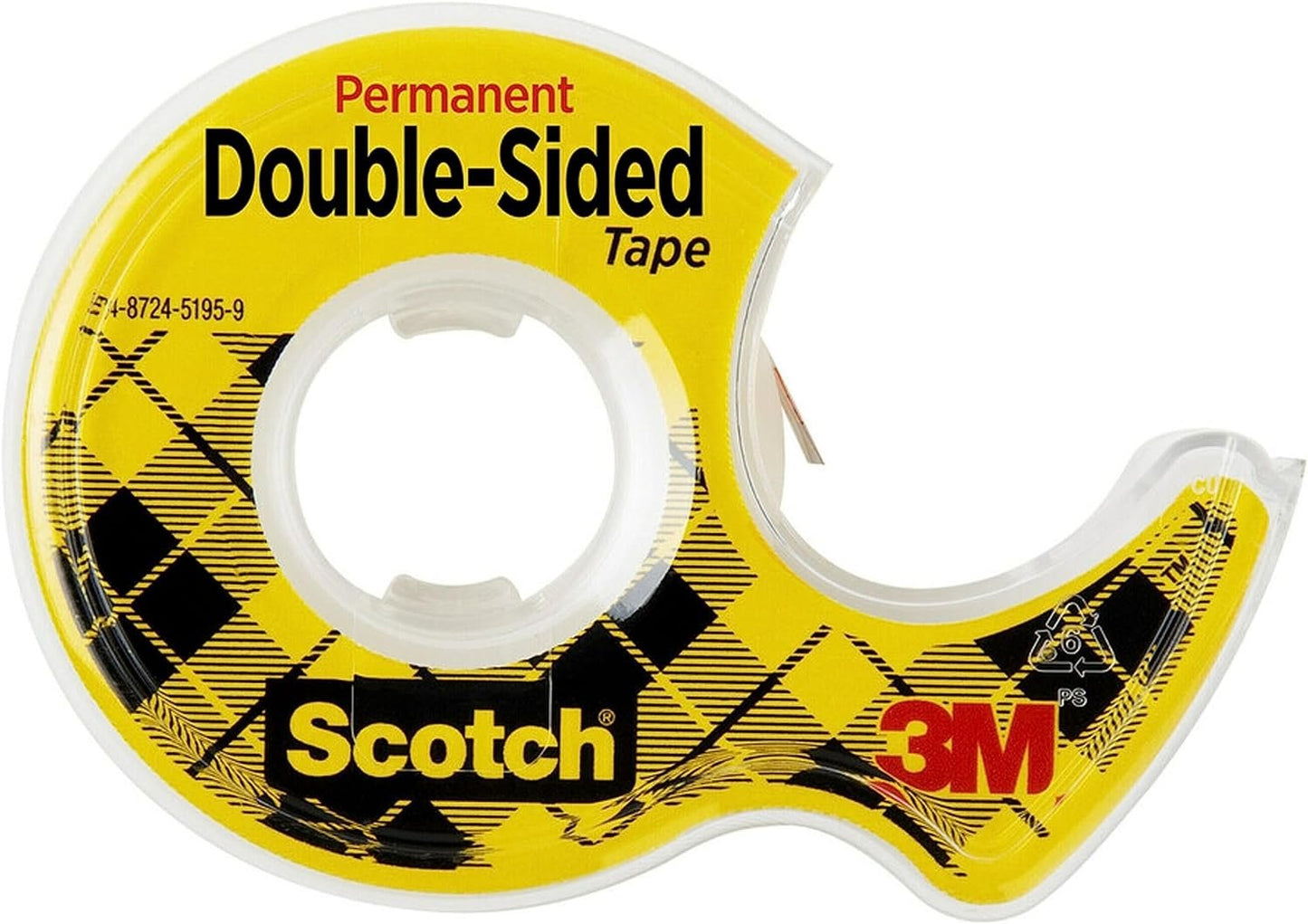 Scotch Double Sided Tape, Permanent, 3/4 in x 300 in, 1 Dispenser/Pack (237)