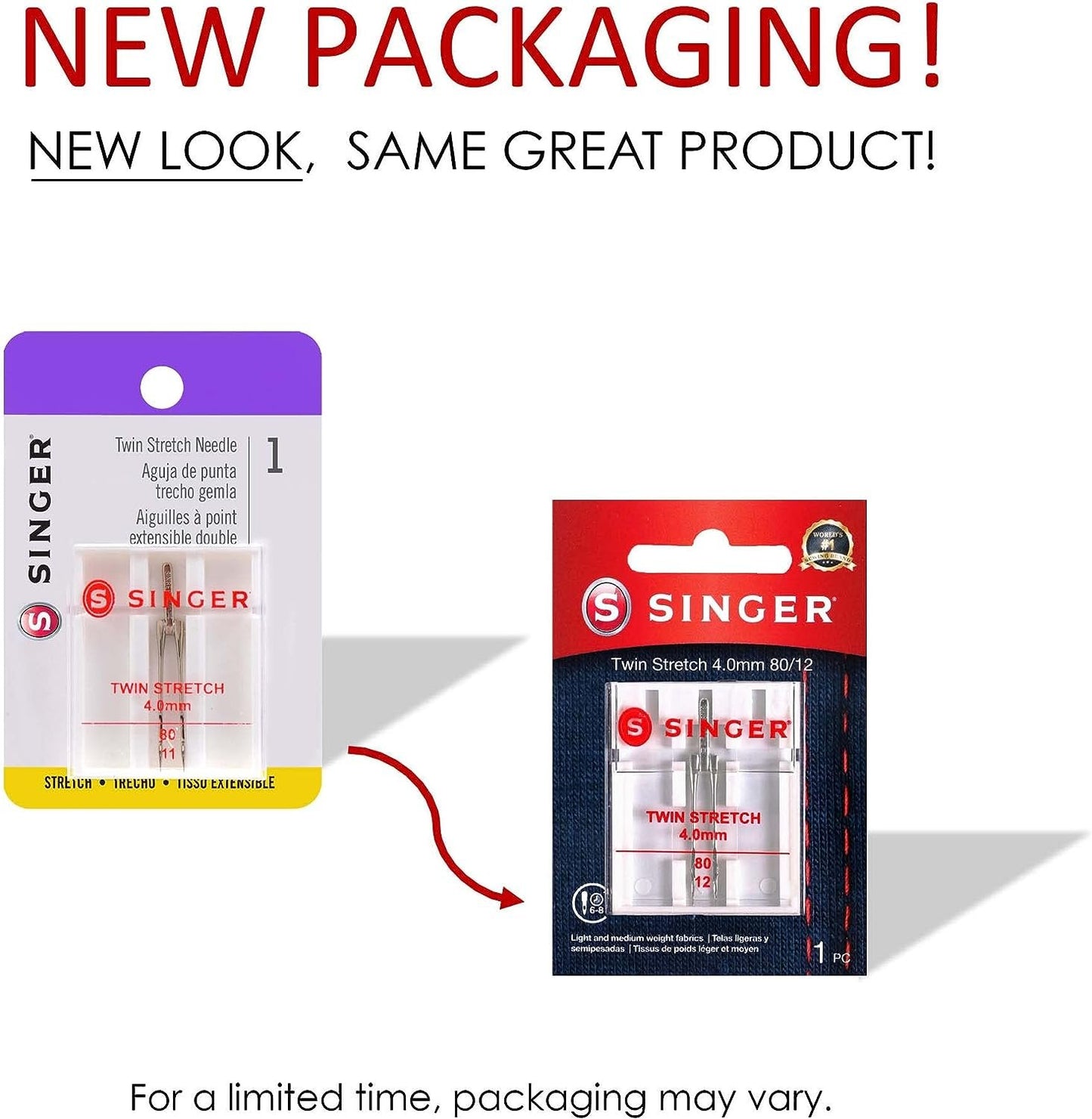 SINGER 04719 Universal Twin Stretch Sewing Machine Needle