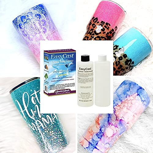 Easy Cast Clear Casting Epoxy Resin 8 Ounce Kit Castin Craft Casting Epoxy, Clear Glass Smooth, Pixiss 15 Colors Resin Tinting Mica Powders (Assorted Colors), Epoxy Resin Mixing Supplies