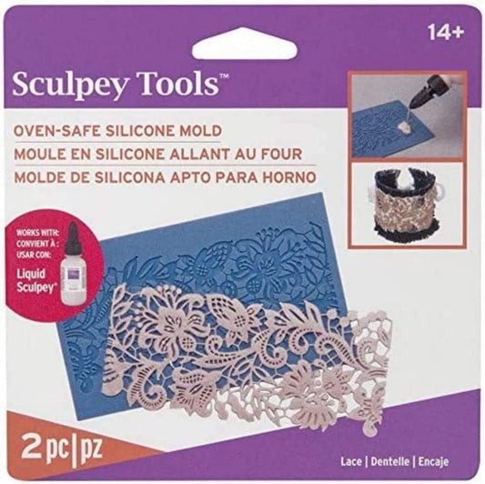 Sculpey Tools Flexible Oven Safe Silicone Lace Mold Great for jewelry making and all types of craft projects. Use with oven bake clay, Liquid Sculpey and resin.