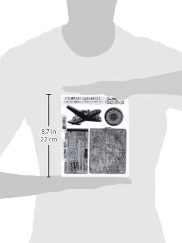 Stampers Anonymous Tim Holtz Cling Rubber Stamp Set, Air Travel