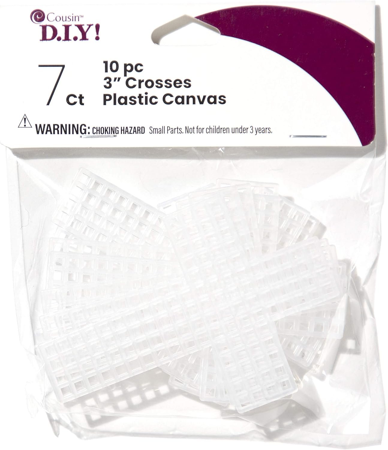 Cousin DIY #7 Size Plastic Stitching Canvas, Cross, 10/Pkg