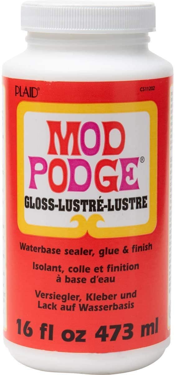 Complete Decoupage Kit - Two 16oz Bottles of Mod Podge Waterbase Sealer/Glue/Finish (Matte Finish + Gloss Finish) with 4-pk Foam Brush Set
