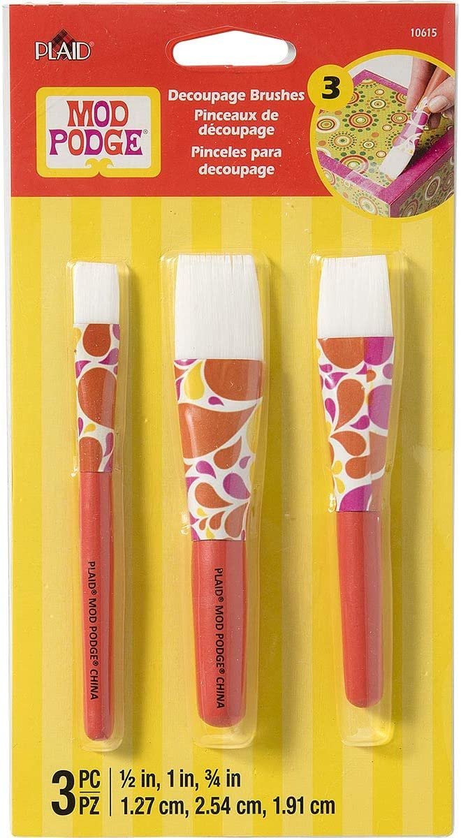Mod Podge 10615 3 Piece Short Handle Brush