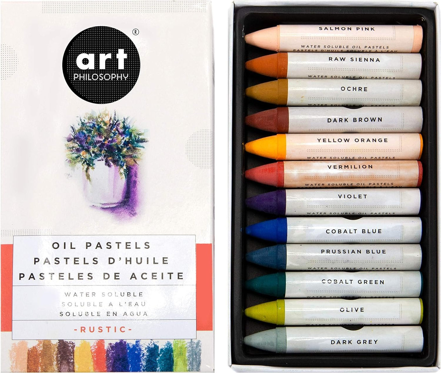 Prima Marketing Prima Art Philosophy Water Soluble Oil Pastels 12/Pkg-Rustic