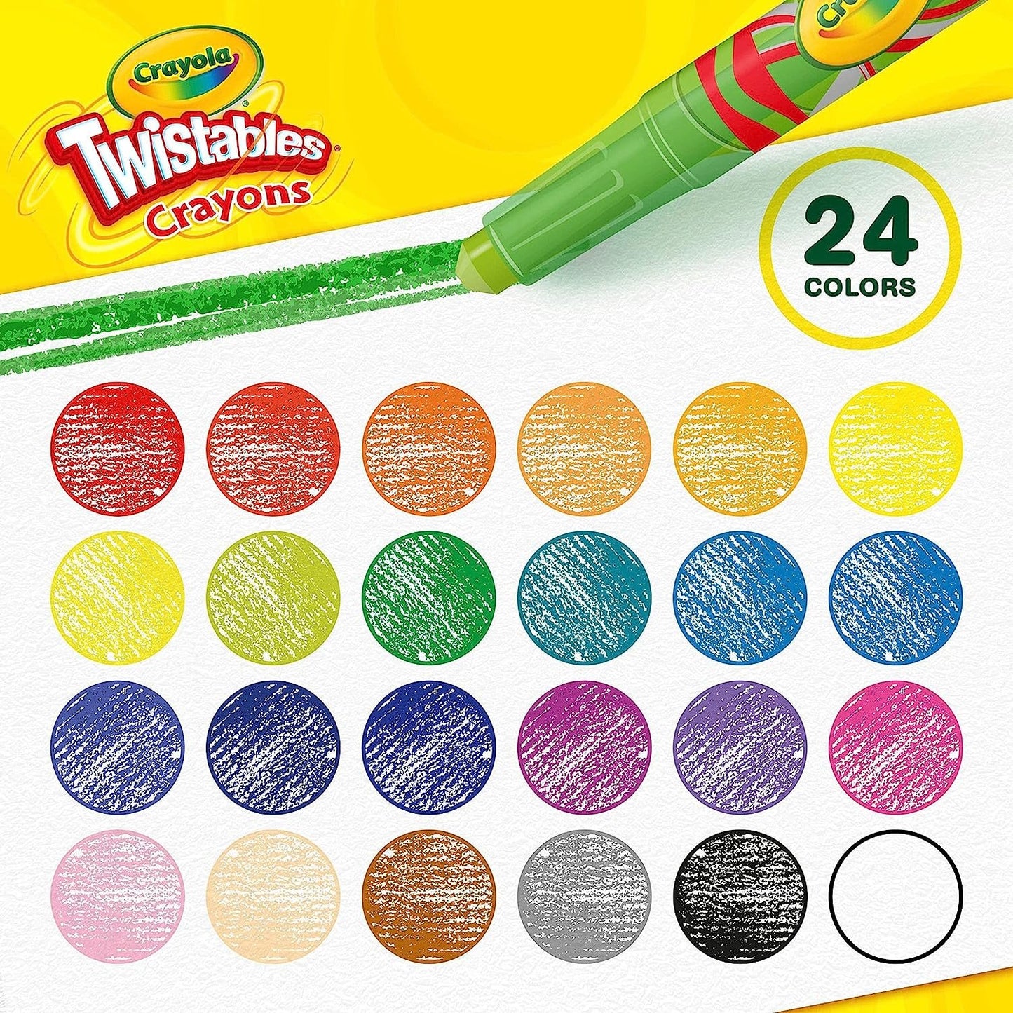 Crayola Twistables Crayons Coloring Set, Kids Indoor Activities at Home, 24 Count, Assorted