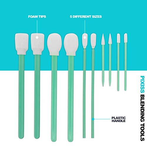 Mini Mini Ink Blending Tools, 2 Pack Round with 24 Replacement Foam Pads, 10 Stick Blending Tools for Distressing, Blending and More