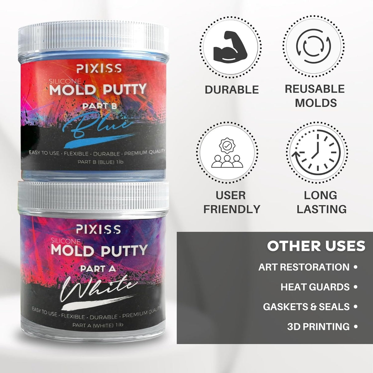 Moldable Putty (2 lbs) Silicone Mold Making Kit For Creating Casting