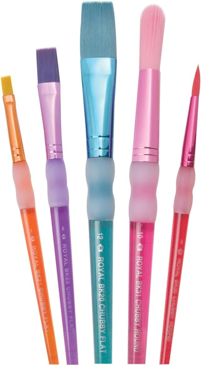 Royal Brush BK687 5-Piece Big Kids Choice Chubby Arts and Crafts Brush Set